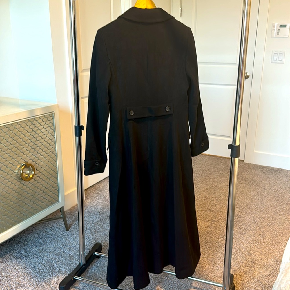 Ralph Lauren Long Black Wool Coat - Picture 2 of 8